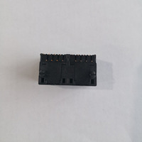 Connecteur modulaire RJ45 JISJACK 5224 1x2 en plastique intégral avec bronze phosphoreux, double port 8P8C, prise réseau à montage sur circuit imprimé pour Ethernet