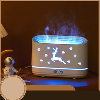 Diffuseur d'aromathérapie à flamme 3D, humidificateur au design de renne de Noël avec effet de flamme LED réaliste