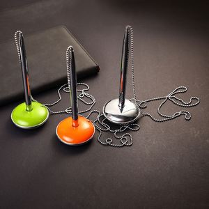 Metal Hotel Front Desk Signature <b>Pen</b> Bank Counter <b>Ballpoint</b> <b>Pen</b> with Metal Chain - Product Image 6