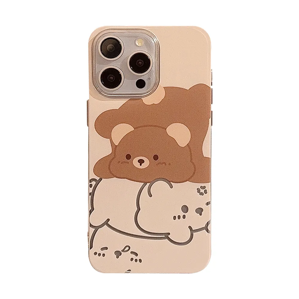 Mignon Instagram creux ours pomme Transparent coque de téléphone en TPU couverture arrière pour iPhone 15 plus 14 Pro 13 Pro max 12 11