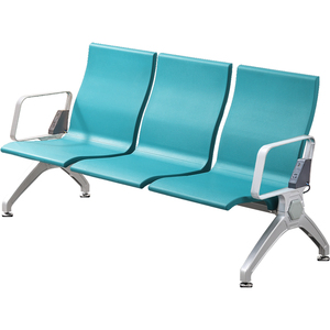Design moderno PU fila sedia con porta di ricarica internazionale USB in lega di alluminio poliuretanica per Area di attesa clinica banca aeroporto - Product Image 1