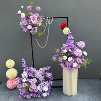 Arche de mariage en mousse pour fond de décoration de mariage Fleur artificielle suspendue Rangée de fleurs en plastique légère faite à la main
