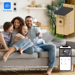 Cámara Icsee <span class=keywords><strong>de</strong></span> 5MP HD, <span class=keywords><strong>casa</strong></span> incubadora <span class=keywords><strong>de</strong></span> pájaros <span class=keywords><strong>de</strong></span> madera con energía Solar inalámbrica con nido, captura automática <span class=keywords><strong>de</strong></span> fotos y vídeo, cámara para pájaros - Product Image 6