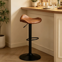 Tabourets de bar modernes en cuir avec structure en fer, chaises de cuisine et de comptoir écologiques pour usage commercial