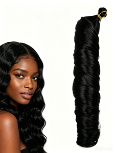 BELEZA 1B Vente en gros de mèches bouclées en spirale, résistantes à la chaleur, couleur naturelle, fibres synthétiques, tresses au crochet, extensions de cheveux pour femmes africaines - Product Image 1