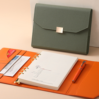 Premium PU-Leder Nachfüllbares Notizbuch mit Mehreren Fächern Klassischer Geschäftsorganizer Eleganter Executive-Planer für Meetings