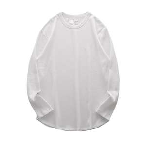 T-shirt à manches longues en velours côtelé style américain 2025 pour homme, imprimé dessin animé, coupe ample, respirant, léger, uni, printemps - Product Image 6