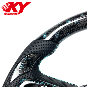 Volante deportivo personalizado en fibra de carbono forjada azul marino y cuero negro, adecuado para Dodge Ram TRX 1500 3500 4500 - Product Image 2