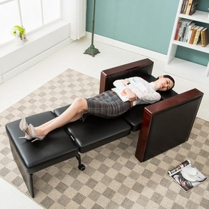 Silla de Oficina Plegable Reclinable Jiarunde con Reposabrazos de Madera, Color Negro Beige, para Oficinas, Hoteles, Escuelas y Agencias Gubernamentales - Product Image 1