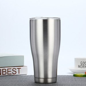 Stainless Steel Tumbler 30oz <b>Insulated</b> Travel <b>Mug</b> Silver Slim Waist Design - Product Image 1