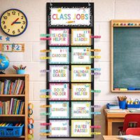 Tableau de classe avec cartes et pinces pour les aides en classe, aides pédagogiques multicolores, 10,234 x 5,734 pouces