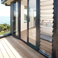 Fenêtre de volet de persienne à ouverture horizontale en verre en alliage d'aluminium durable de style français pour salle de réunion