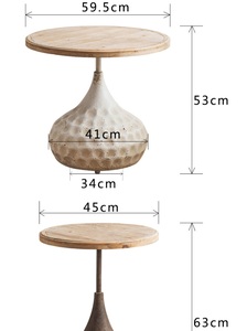 Bắc Âu Đồ Nội Thất Phòng Khách Ghế Sofa Trung Tâm Bảng Vòng Cuối Bàn Bằng Gỗ Hàng Đầu Kim Loại Cơ Sở Hiện Đại Bàn Cà Phê Bộ - Product Image 6