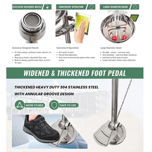 Ducha de seguridad equipada con pedales de acero inoxidable de gran tamaño ducha de emergencia y lavado de ojos - Product Image 4