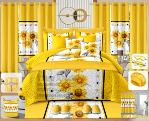 30-Piece Bedding Set Soft Fabric Printed Bedsheet Set Modern <strong>King</strong> 30pcs Quilted <strong>Bedspread</strong> with Curtains Living Room Wholesale - Product Image 2