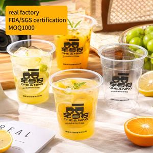 Gobelets jetables transparents en plastique PET de 14 oz avec impression numérique personnalisée pour les vacances, la plage, les fêtes en plein air et les boissons - Product Image 1