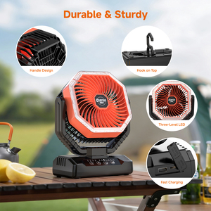 Ventilador Portátil para Camping <span class=keywords><strong>de</strong></span> 8000mAh con Luz LED y <span class=keywords><strong>Banco</strong></span> <span class=keywords><strong>de</strong></span> Energía, Directo <span class=keywords><strong>de</strong></span> Fábrica OEM - Product Image 5