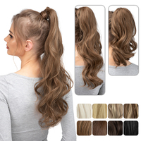 Extensions de cheveux synthétiques premium invisibles à clipser, résistantes à la chaleur, pour queues de cheval à enrouler – Vente en gros