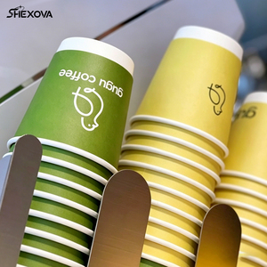 Vaso <span class=keywords><strong>de</strong></span> Papel Desechable para Café Latte con Diseño <span class=keywords><strong>de</strong></span> Logotipo Personalizado, para Bebidas Calientes, Doble Pared Aislante, Vaso <span class=keywords><strong>de</strong></span> Papel para Té Engrosado y Biodegradable - Product Image 1