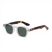 5191 Kacamata Hitam Bingkai Bulat Logam Gaya Eropa dan Amerika, Unisex, High-end, UV400