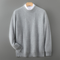 Pull en laine pour homme, automne-hiver, col roulé mi-haut, pull épais, tricot décontracté, logo personnalisé, vente en gros d'usine