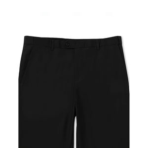 Pantalon de tailleur professionnel pour hommes, noir uni, coupe régulière, tissu respirant avec poches sécurisées pour le travail, pantalon pour hommes - Product Image 2