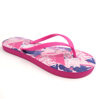 Sandales Tong HEVA MOQ 1000PCS pour femmes, tongs d'été imprimées personnalisées, tongs décontractées de plage d'été, pantoufles d'extérieur