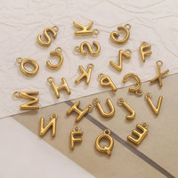 Acier inoxydable A-Z Mini initiale anglais lettre pendentif 18k PVD or bande première lettre breloques bijoux à bricoler soi-même faisant étanche