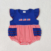 Ropa Infantil para el Día de la Independencia, 4 de Julio, Estampado de Bandera Americana, Conjuntos Casuales de Verano para Bebés, Niñas y Niños
