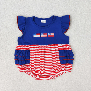 Independence Day Kids Clothing American Flag Embroidery Outfits 4th of July Boutique <b>Clothes</b> for Baby Toddler Girls Boys - Product Image 3