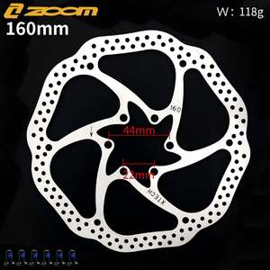 قرص فرامل خفيف الوزن من سبائك الألومنيوم للتبريد 160 مم بمكبسين متين مع ذراع ثلاثي الأصابع ووسادات معدنية مركبة للدراجات الهوائية والجبلية - Product Image 2