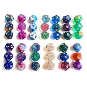 Bán Buôn 3Pcs Đá Quý 12 Hai Mặt Chiêm Tinh Bói Toán Tùy Chỉnh Chiêm Tinh Học Xúc Xắc Cho Chòm Sao Tarot Thẻ Trò Chơi Phụ Kiện - Product Image 6
