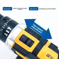 Perceuse à percussion sans fil 21V, moteur sans balais, perceuse électrique industrielle à 2 vitesses et 3 fonctions avec batterie au lithium