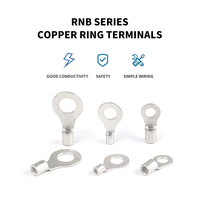 Borne annulaire en cuivre épaissi Apton RNB plaquée argent, connecteur de câble électrique à sertissage à froid pour alimentation automobile