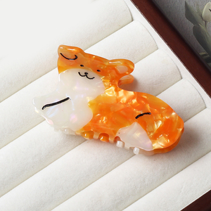 7.5cm dessin animé mignon <span class=keywords><strong>Corgi</strong></span> Haarklammer mode doux moyen acétate requin cheveux griffe tempérament personnalité cheveux accessoires - Product Image 5