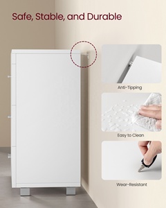 VASAGLE <span class=keywords><strong>Meuble</strong></span> de Rangement à 3 Tiroirs 2 Compartiments pour Lavabos <span class=keywords><strong>Sous</strong></span> <span class=keywords><strong>Lavabo</strong></span> <span class=keywords><strong>Meuble</strong></span> de Salle de Bain avec Pieds - Product Image 5