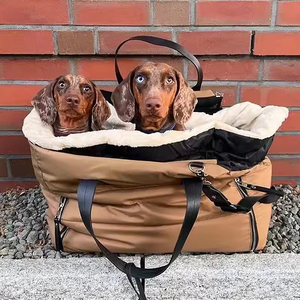 Borsa Tote Personalizzata per Cani e Gatti, Portatile, da Esterno, in Cotone e Poliestere, Grigia, Classica, Impermeabile, di Lusso, Stile Teddy Poodle - Product Image 1