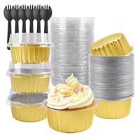 Moules à pâtisserie jetables en aluminium doré, antiadhésifs, résistants au four, en pulpe moulée, 10 pièces, pour choux et cupcakes