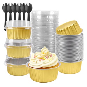 Moules de cuisson jetables en aluminium doré, antiadhésifs et résistants au four, pour choux et cupcakes, idéaux pour les fêtes - Product Image 2