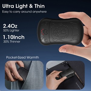 Calentador de Manos Recargable, Paquete de 2 (Negro), Calentador de Manos Eléctrico 2 en 1 WXX, Portátil de 6000 mAh, Calentamiento Seguro de Doble Cara - Product Image 6