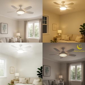 Ventilador de Techo Moderno de 32 Pulgadas con Luz LED de 2500 Lúmenes, Motor AC, Control Remoto y LED Regulable para Dormitorio u Hotel - Product Image 5