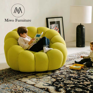 Sillón de tela de terciopelo de lino de burbujas verde gris púrpura personalizado para muebles para el hogar sala de estar dormitorio niños perezoso al aire libre - Product Image 3