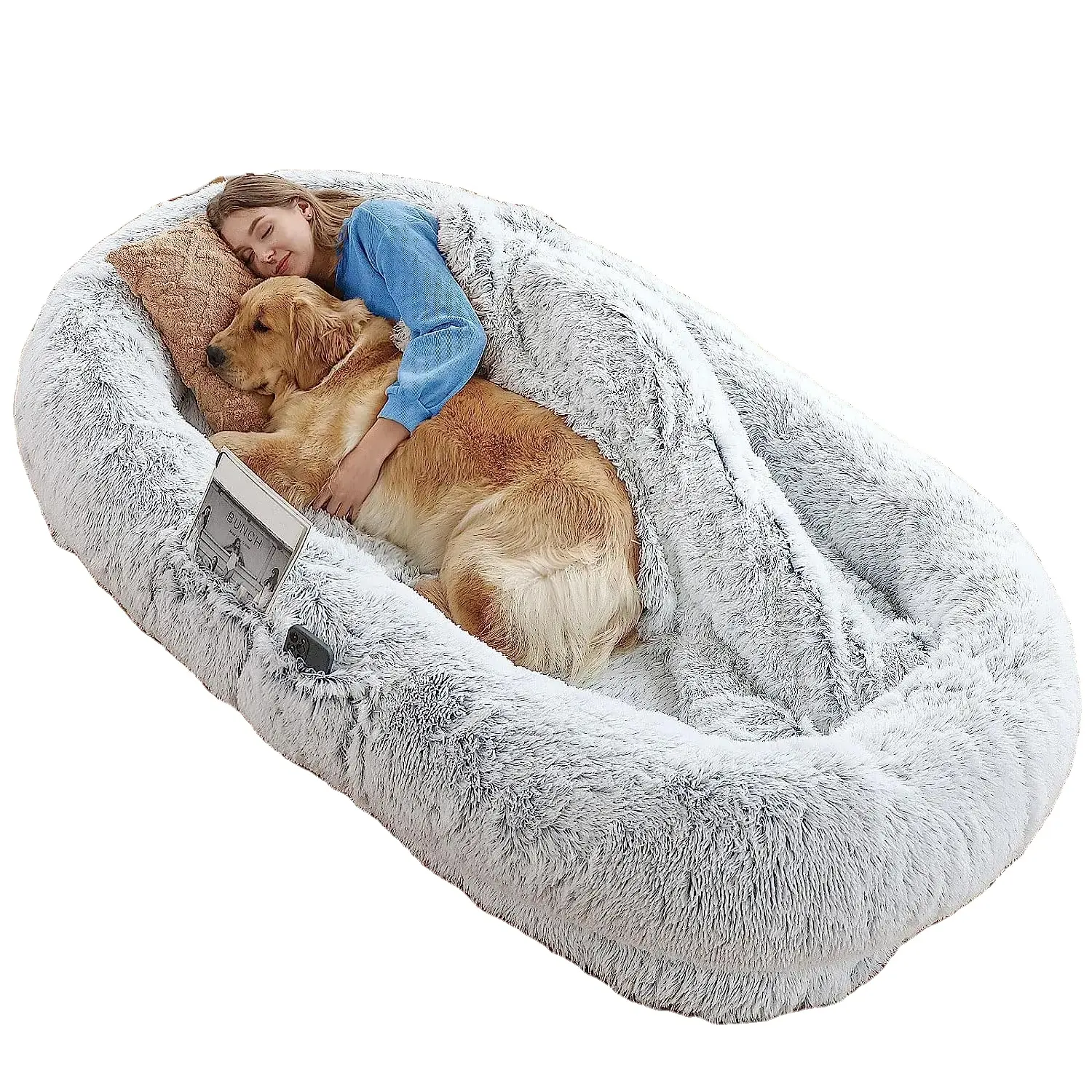 Venta directa de fábrica Cama para perros humanos de piel sintética lavable de tamaño humano para usted y sus mascotas Camas para perros humanos.