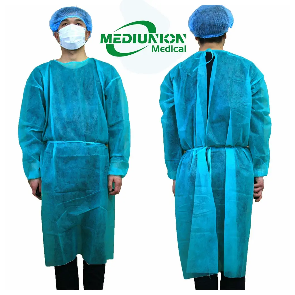 Camice isolante medico monouso per camice isolante sms/pp di colore blu
