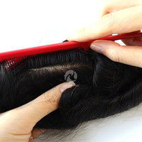 Perruque indienne pour hommes, en dentelle, à Injection, Remy Hair, naturel, ligne de cheveux naturelle, toupet