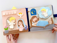 Libro de Actividades de Fieltro para Niños Pequeños, Juguete Educativo Preescolar para el Desarrollo de la Inteligencia, 8-10 Páginas, Color y Tamaño Personalizables, 20x20cm