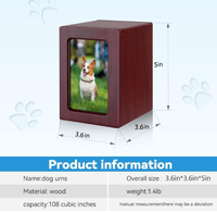 Urne commémorative moderne en bois pour cendres d'animaux de compagnie, best-seller, avec boîte photo, qualité supérieure
