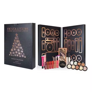 Personnalisé 25 Jours Compte À Rebours <span class=keywords><strong>Calendrier</strong></span> <span class=keywords><strong>De</strong></span> L'Avent Femmes Nouveau Beauté Maquillage Surprise Estampage Gaufrage Gris Conseil Rigide UV Cadeau <span class=keywords><strong>De</strong></span> Noël - Product Image 1