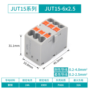 Bloque De Terminales De Conector De Cable De Tornillo De Riel DIN, 2, 5 mm2, 1 Unidad - Product Image 3
