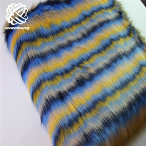 Factory Wholesale Four Tones Multi Color Long Pile Plush Fashion Super Soft Synthetic Fur Fake <strong>Fox</strong> Fur <strong>Fabric</strong>